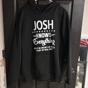 Black Graphic Hoodie - Josh Knows Everything